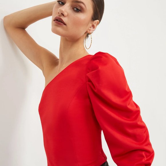 Vici Tops - NEW-SUCH A BETTY ONE SHOULDER TOP - RED